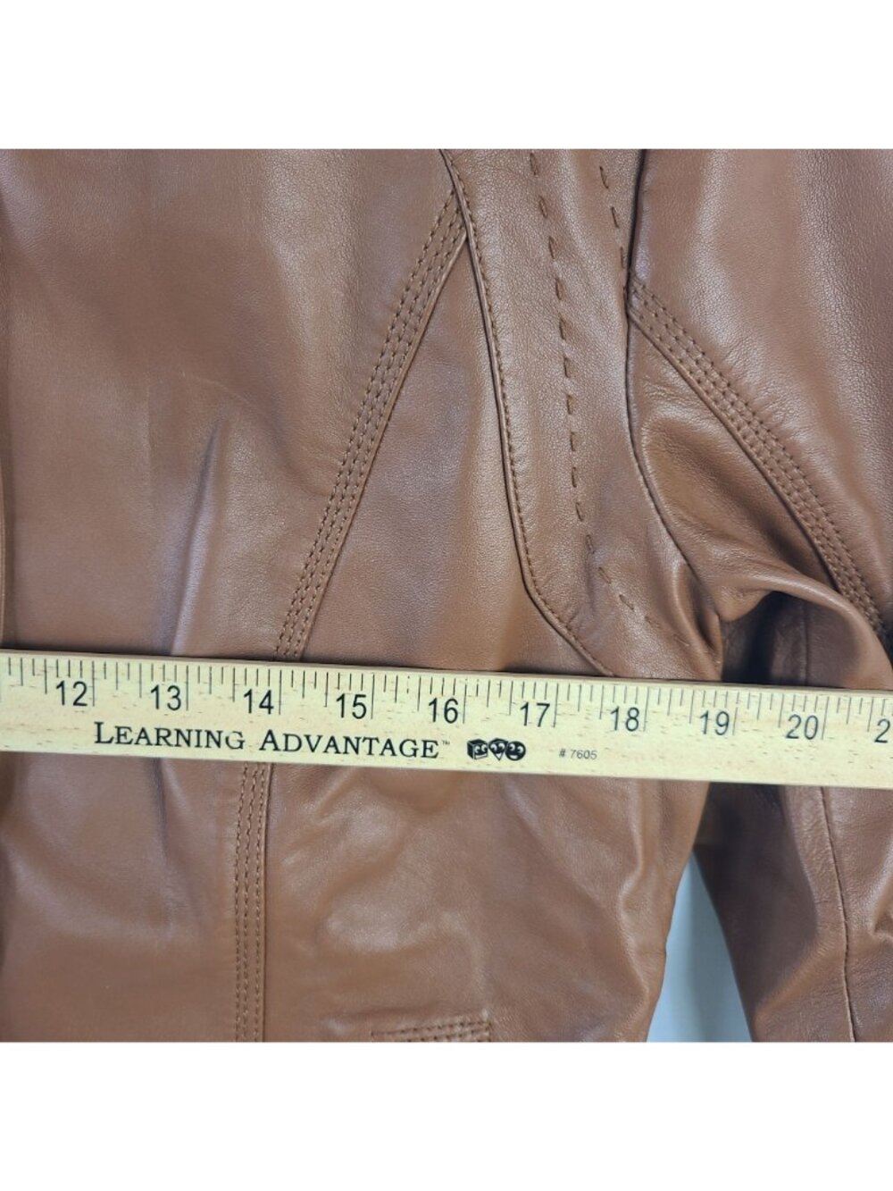 NEW Quince 100% Sheep Leather Stand Collar Jacket Cognac Women's Size M - Picture 8 of 11